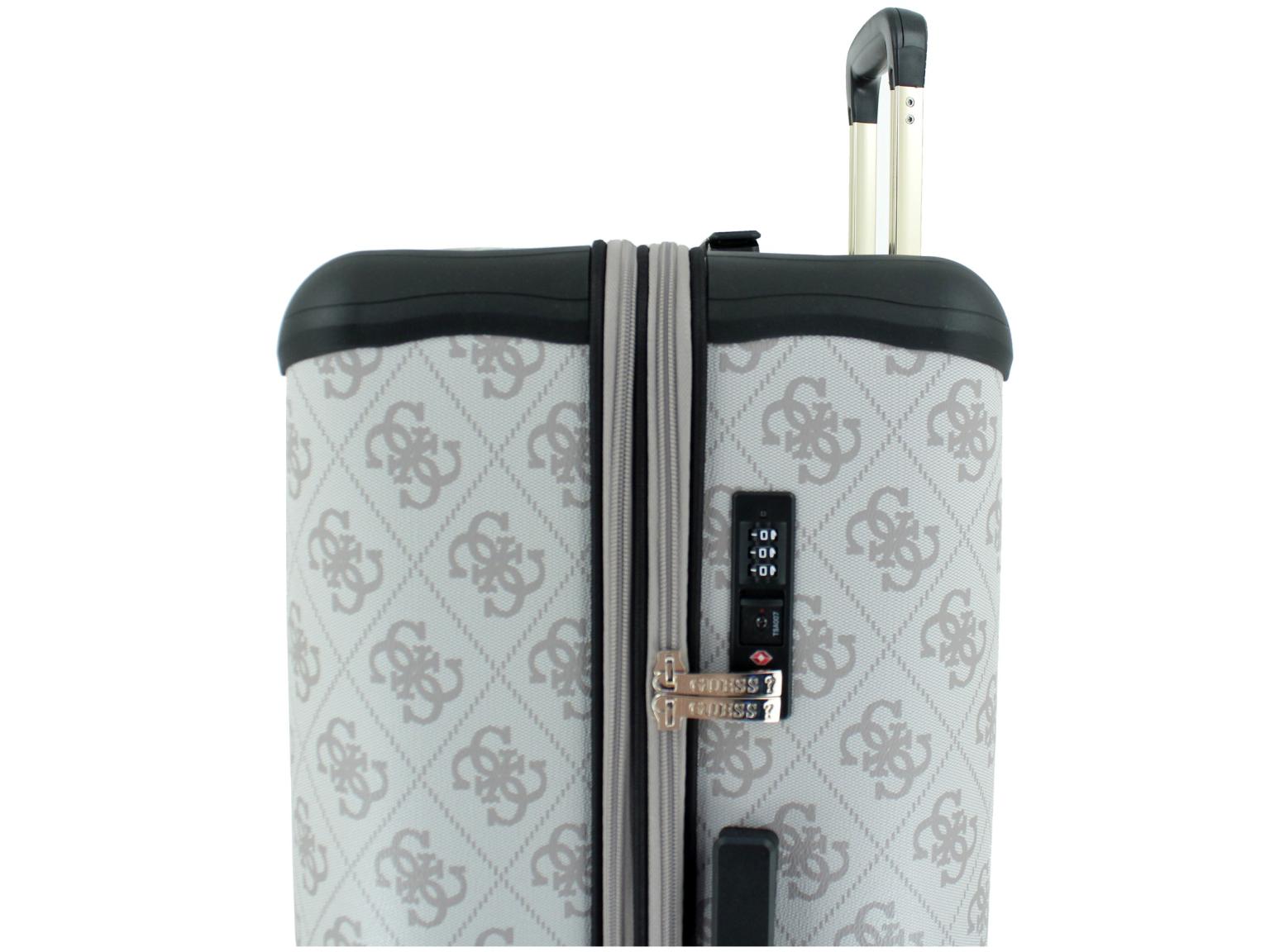 großer Reisekoffer Guess Berta Travel Wheeler L 77cm Dark Taupe Logo