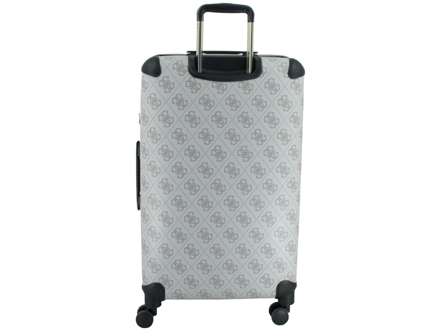 großer Reisekoffer Guess Berta Travel Wheeler L 77cm Dark Taupe Logo
