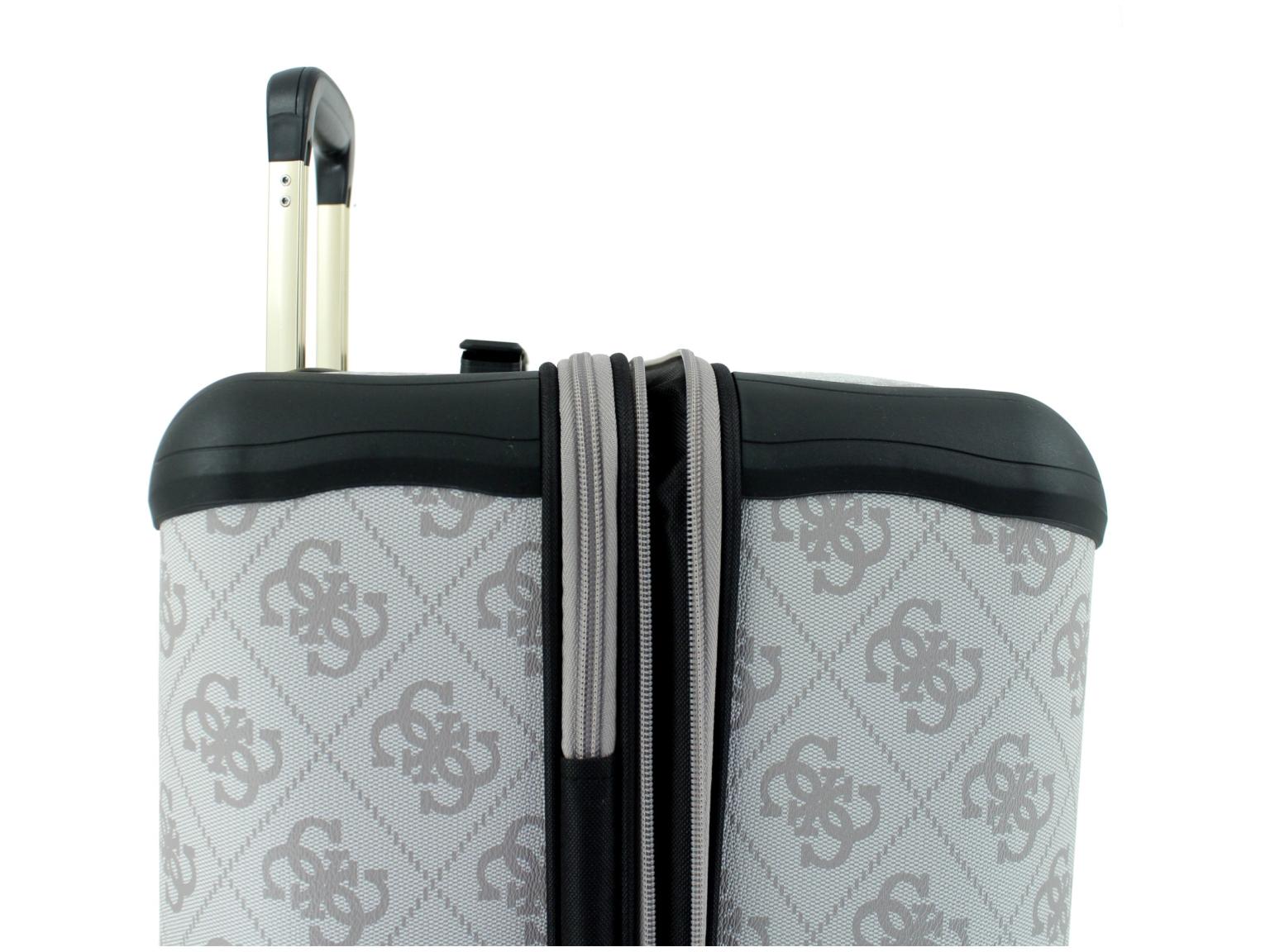 großer Reisekoffer Guess Berta Travel Wheeler L 77cm Dark Taupe Logo