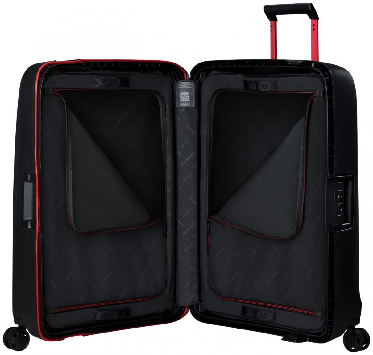 großer Reisekoffer schwarz rot Samsonite Essens Spinner L 75cm