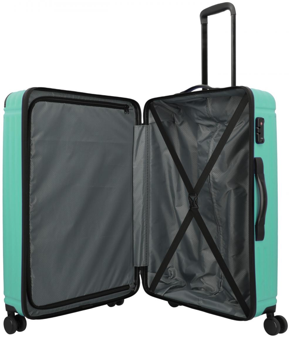 großer Rollenkoffer Travelite Cruise Light Aqua 4w Trolley L 77cm türkis