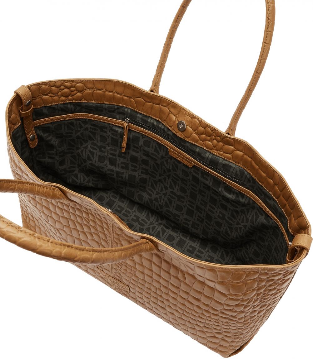 großer Shopper Liebeskind Chelsea Shopper Krokoprägung Golden Amber braun