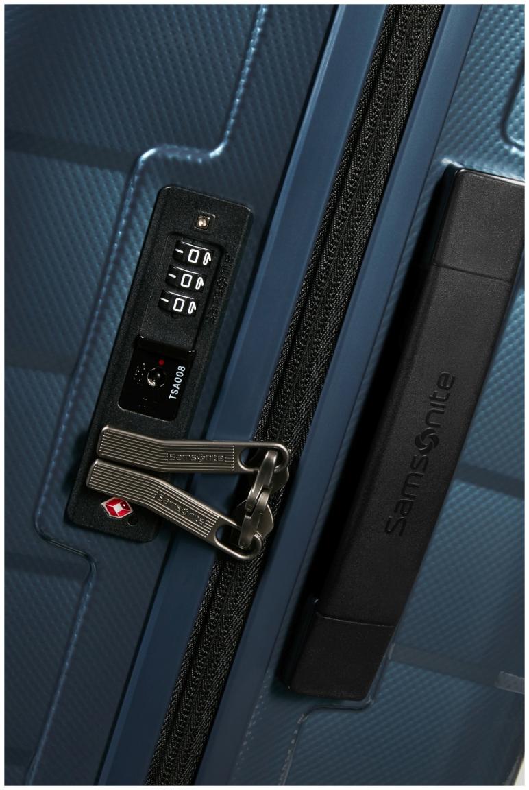 großer Urlaubskoffer Samsonite Attrix Spinner XL 81cm dunkelblau Steel Blue