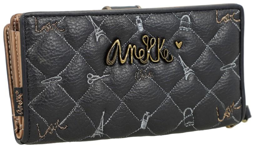 großes Portemonnaie gesteppt dunkelblau Anekke Mademoiselle Boutique