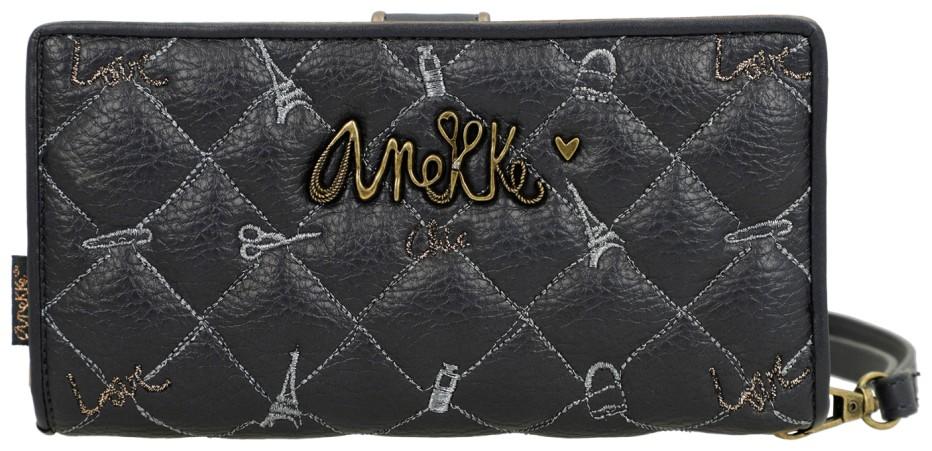 großes Portemonnaie gesteppt dunkelblau Anekke Mademoiselle Boutique