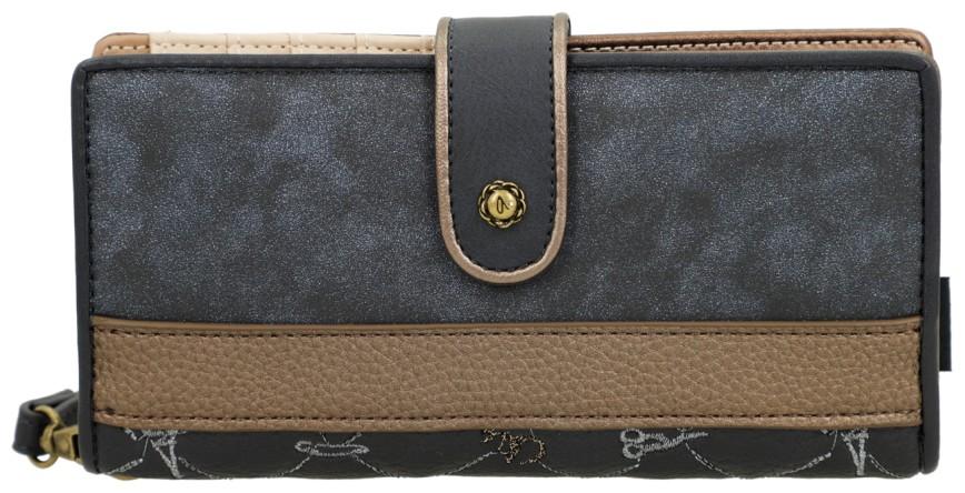 großes Portemonnaie gesteppt dunkelblau Anekke Mademoiselle Boutique