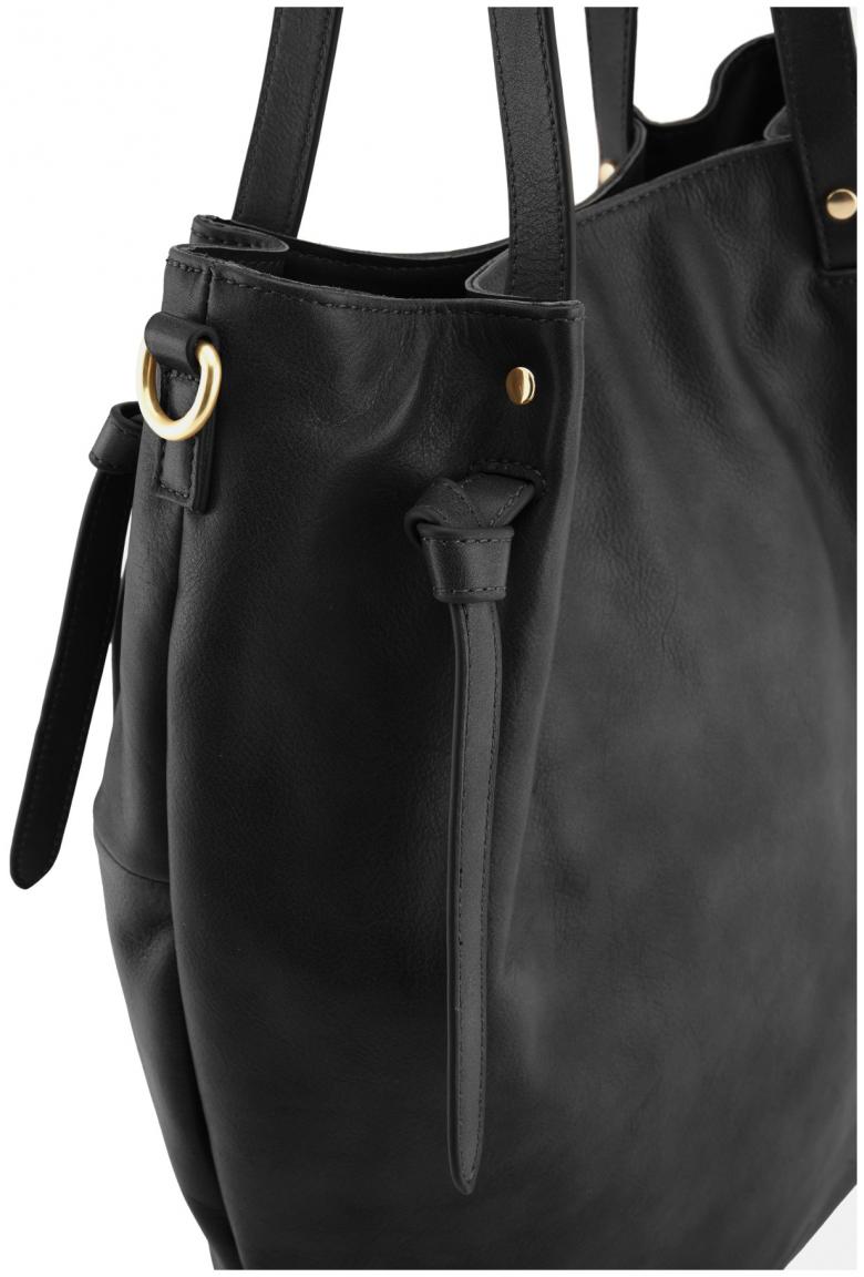 großes Shoppertasche schwarz Leder FREDsBRUDER Just Easy Hobo