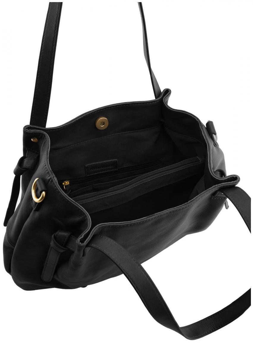 großes Shoppertasche schwarz Leder FREDsBRUDER Just Easy Hobo