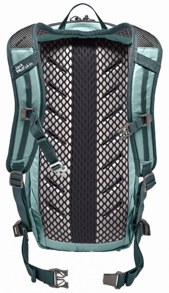 grüner Multisportrucksack Jack Wolfskin Cyrox Shape 15 Liter Jade Raincover