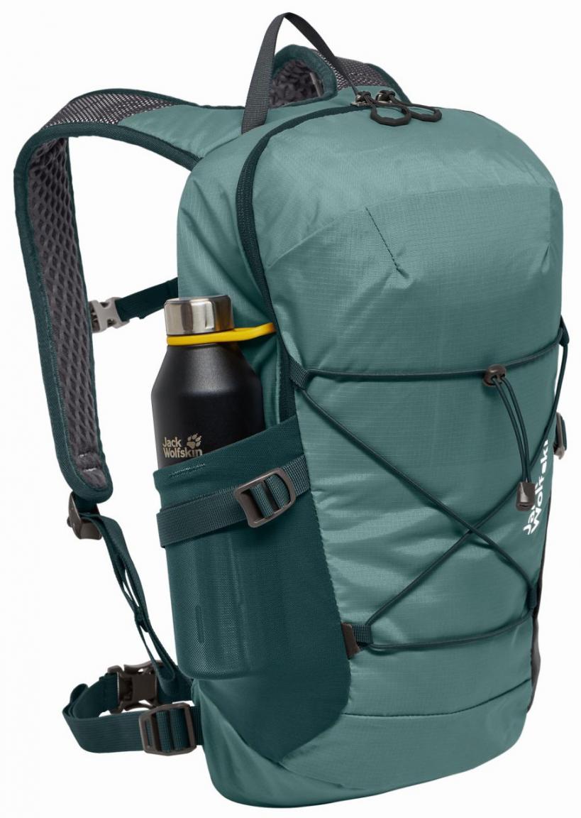 grüner Multisportrucksack Jack Wolfskin Cyrox Shape 15 Liter Jade Raincover