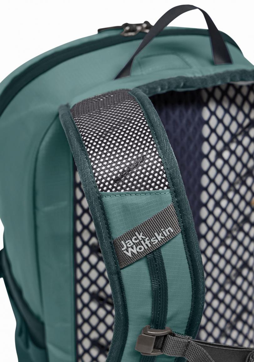 grüner Multisportrucksack Jack Wolfskin Cyrox Shape 15 Liter Jade Raincover