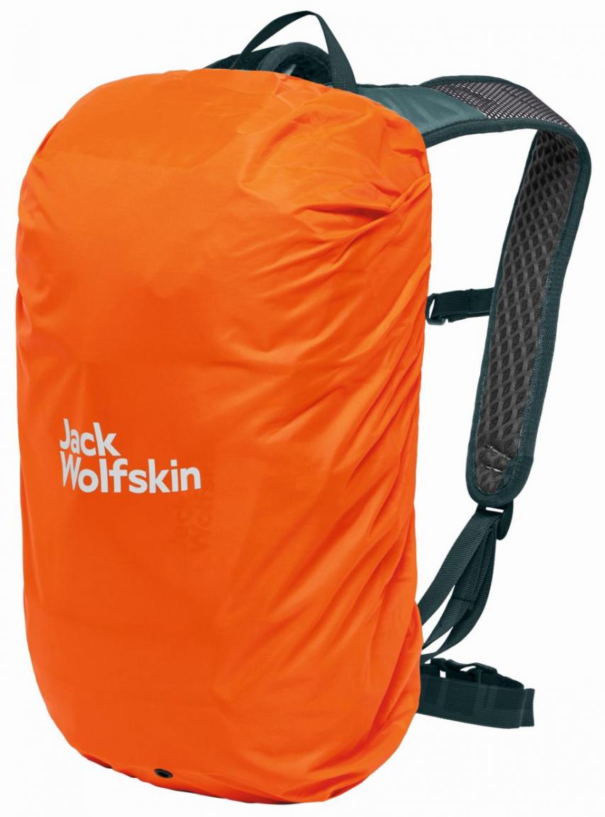 grüner Multisportrucksack Jack Wolfskin Cyrox Shape 15 Liter Jade Raincover