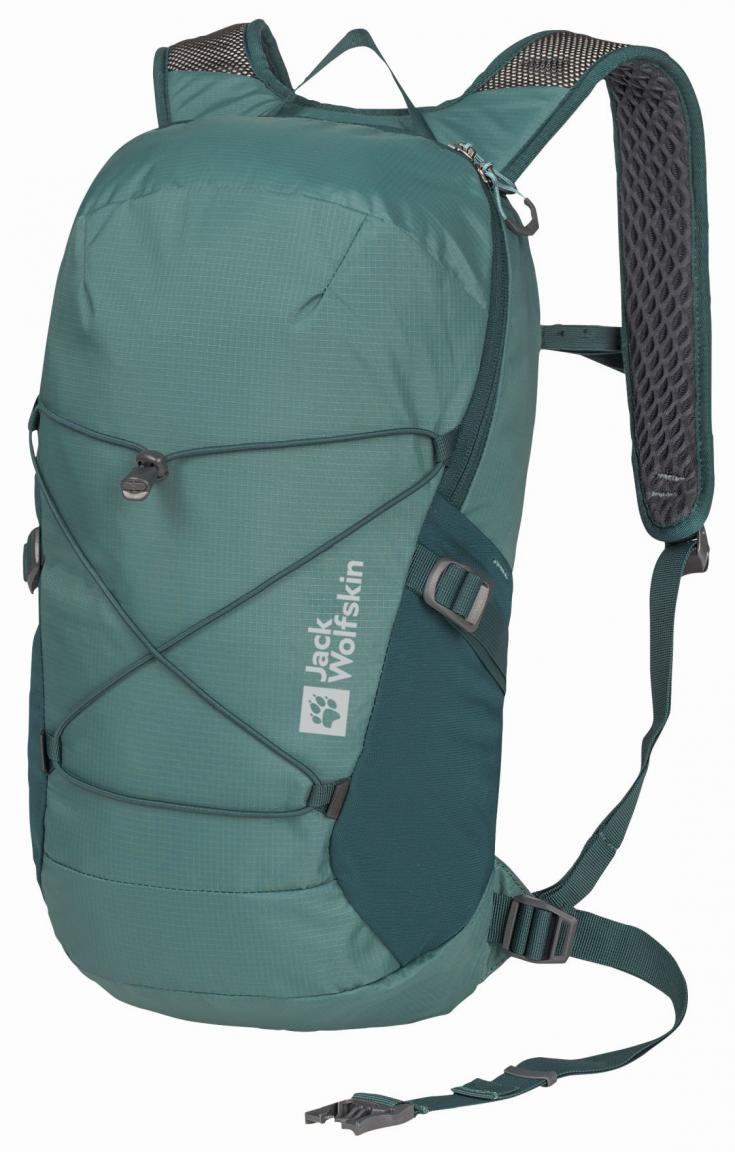 grüner Multisportrucksack Jack Wolfskin Cyrox Shape 15 Liter Jade Raincover