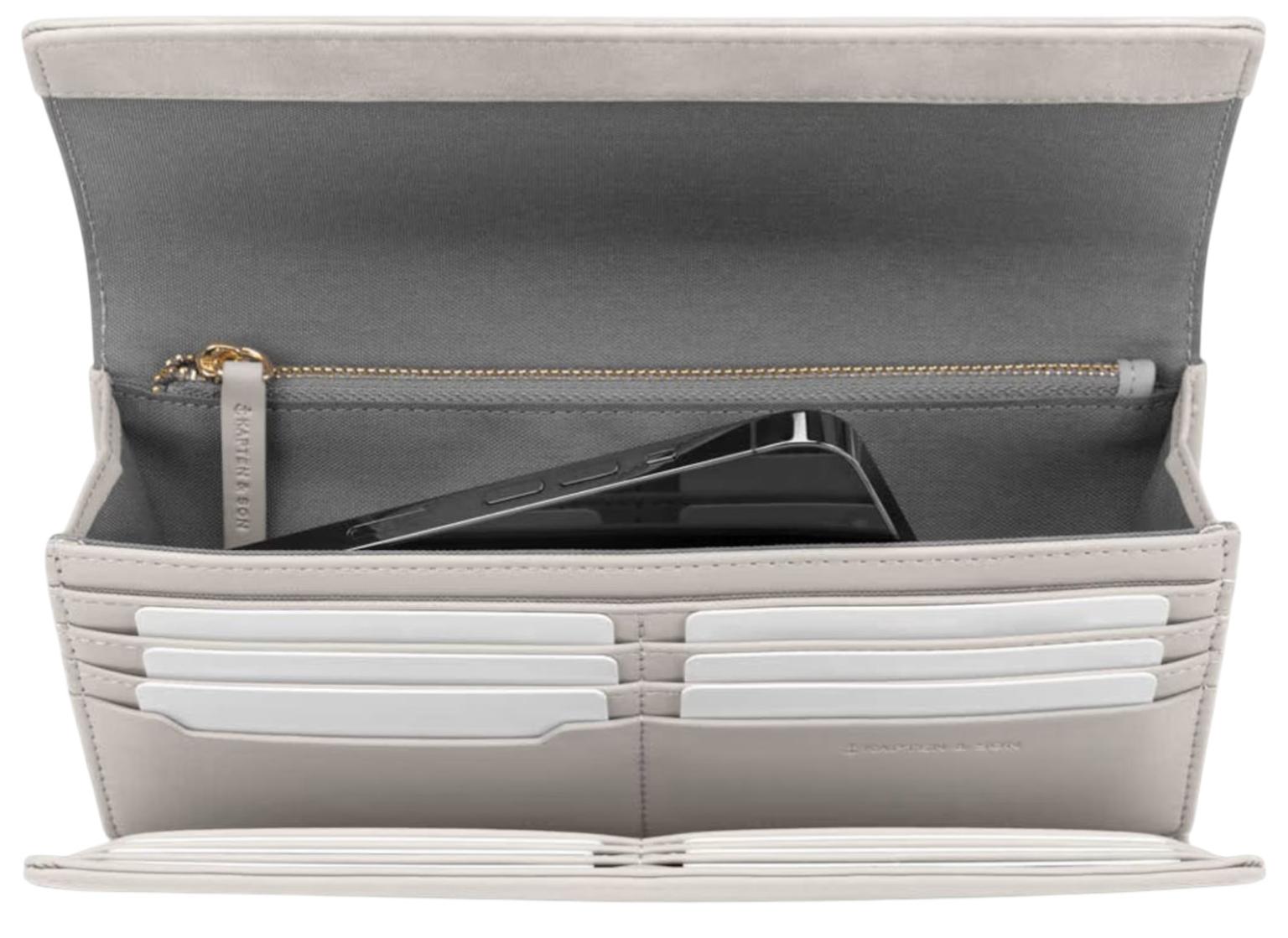 gummierte Longbörse Kapten and Son Triomphe Oyster Grau nachhaltig