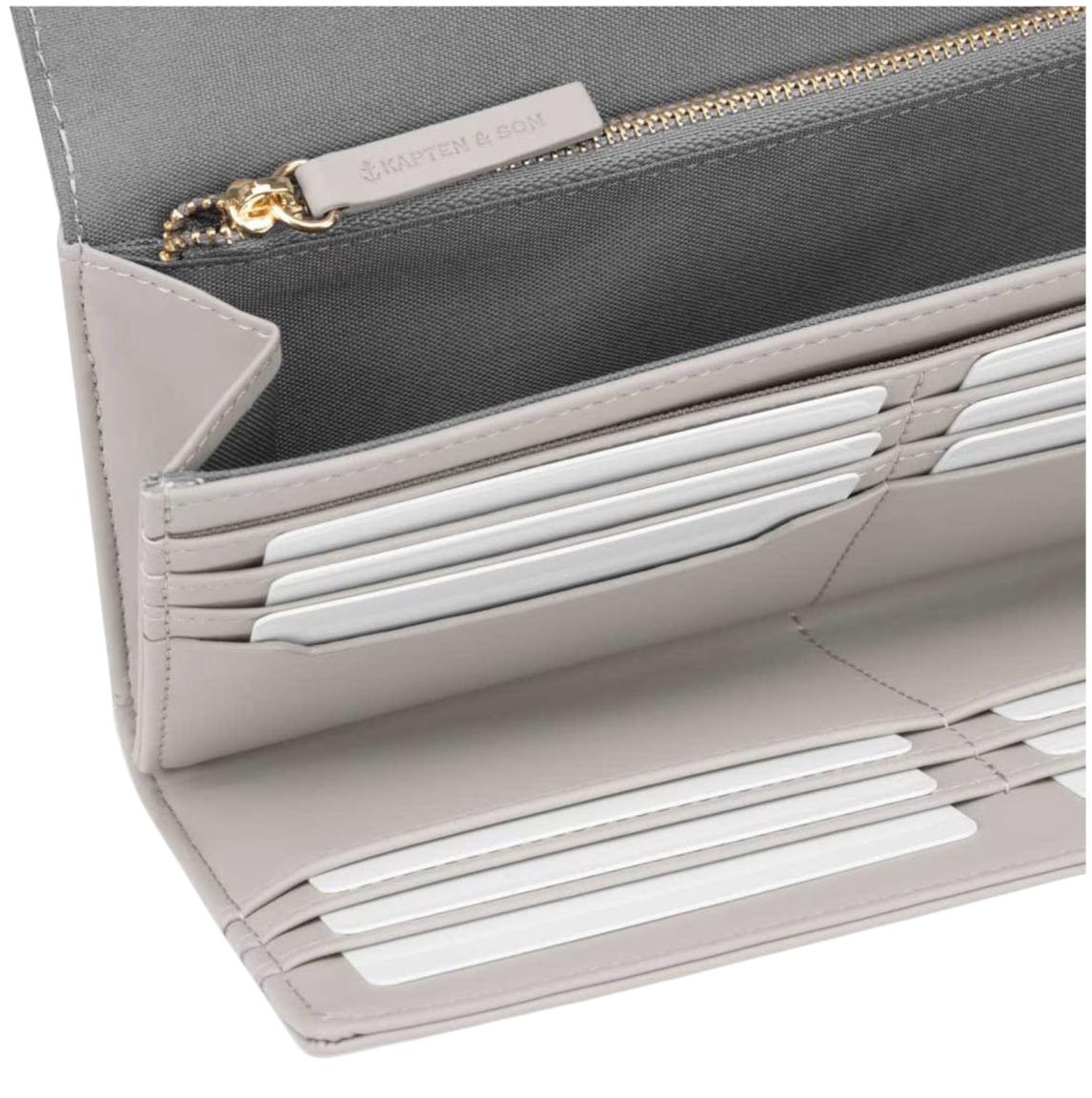 gummierte Longbörse Kapten and Son Triomphe Oyster Grau nachhaltig