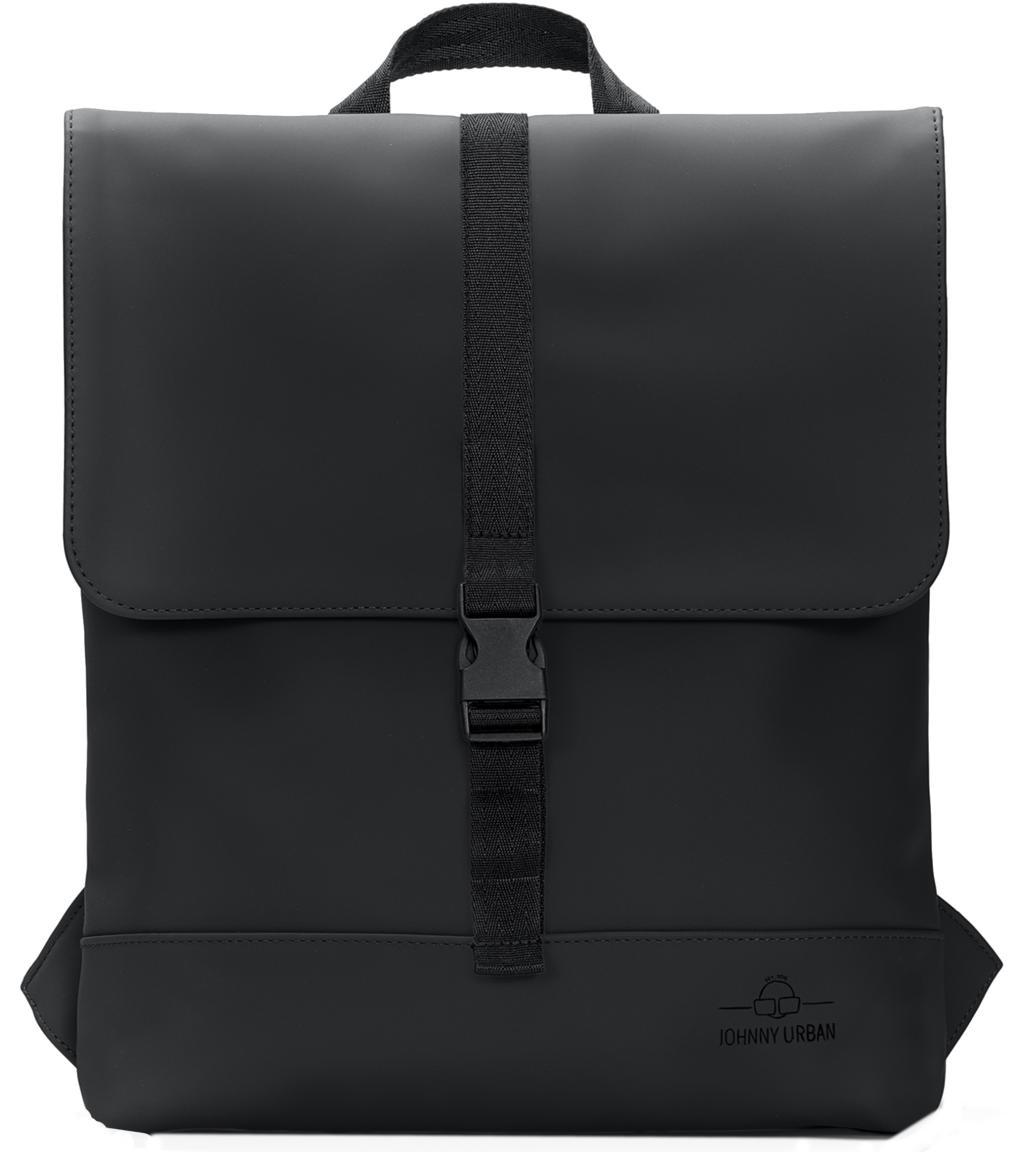 gummierter Tagesrucksack Ruby Johnny Urban Sleek Serie Black Matt