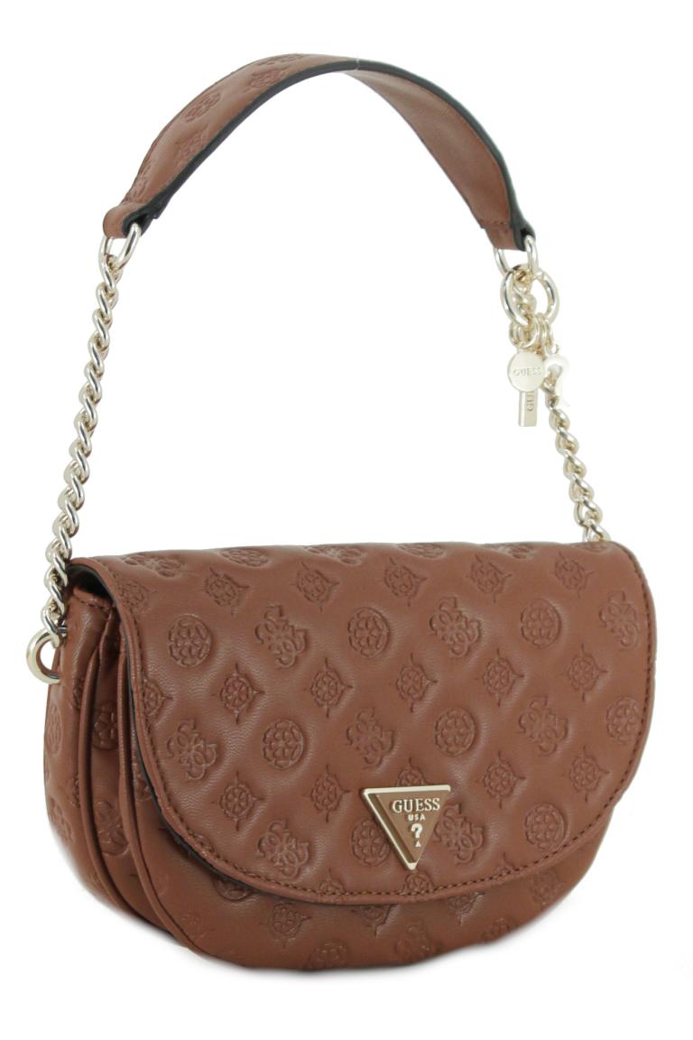 halbrunde Überschlagtasche Logoprägun Guess La Femme Cognac 2.Wahl