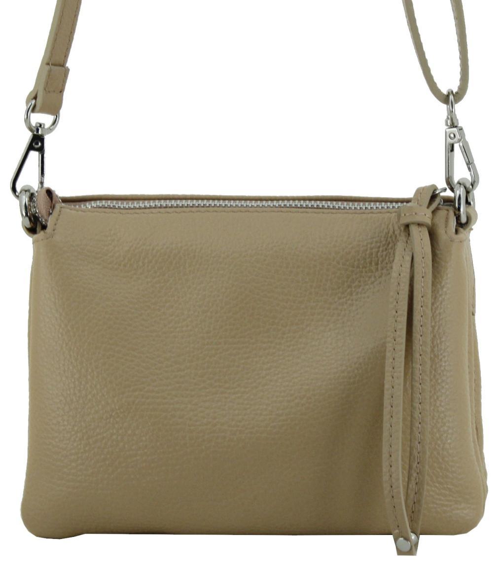 hellblaue Crossovertasche Italien Caleidos Leder dreigeteilt Azzurro