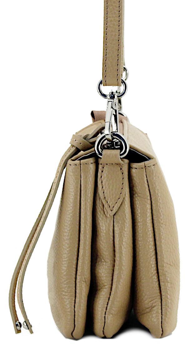 hellblaue Crossovertasche Italien Caleidos Leder dreigeteilt Azzurro