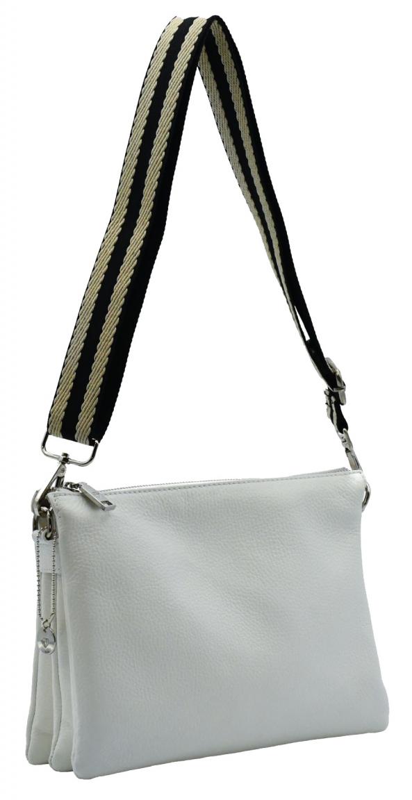 hellblaue Ledertasche feminin Caleidos geräumig Azzurro