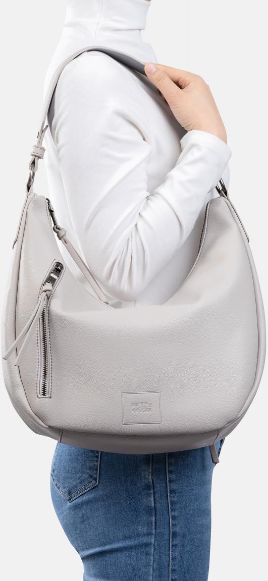 hellgraue Schultertasche nachhaltig FREDsBRUDER Bestie Hobo Stone