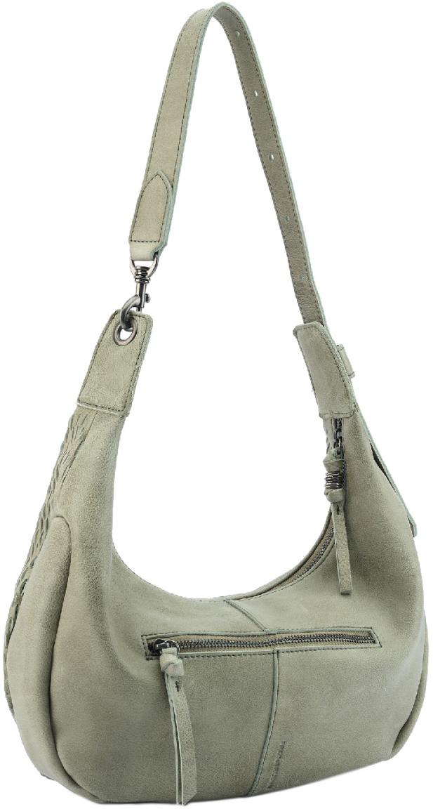 hellgrüne FREDsBRUDER Schultertasche Soft Cut Leaf Leder