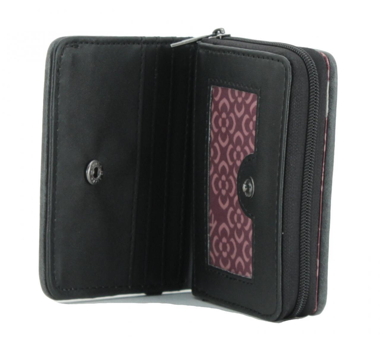 kimmidoll Portemonnaie schwarz metallic Stickerei Glitzer