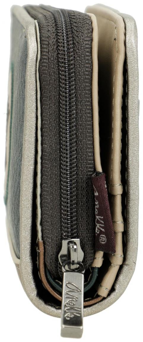 klappbare Geldtasche Anekke beige Glitzersteine Real herbstlich