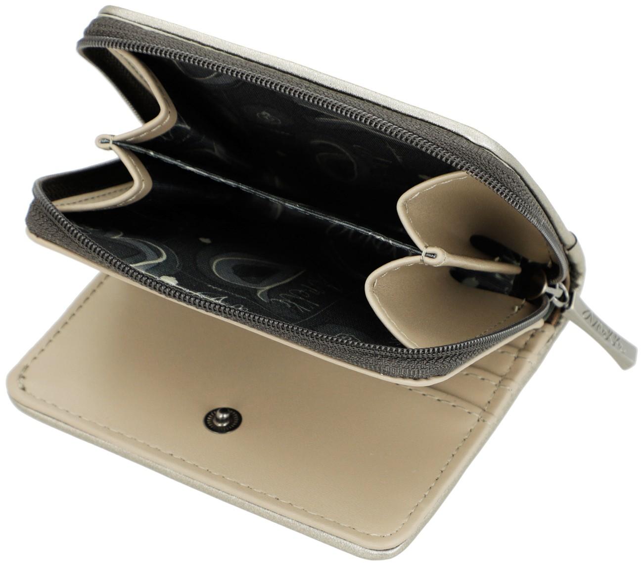 klappbare Geldtasche Anekke beige Glitzersteine Real herbstlich