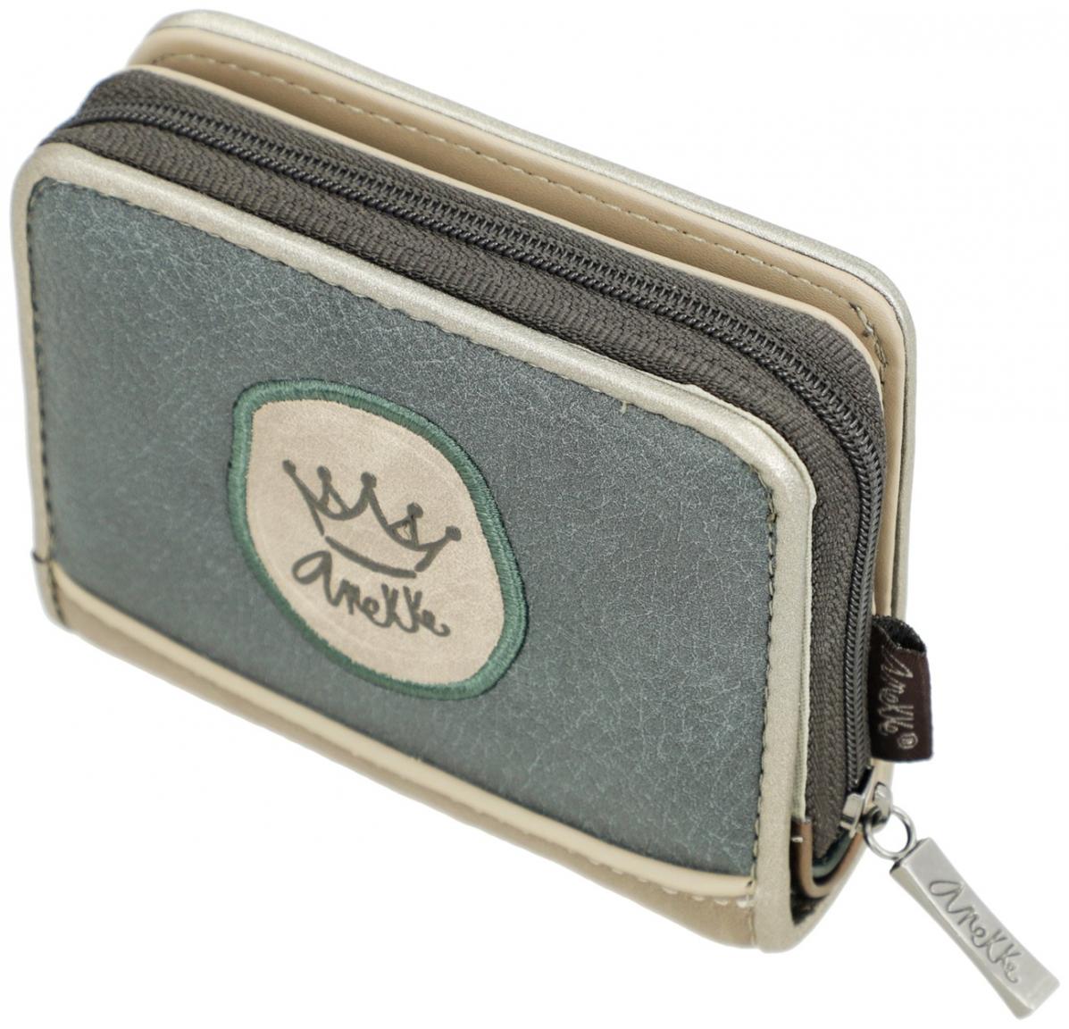 klappbare Geldtasche Anekke beige Glitzersteine Real herbstlich