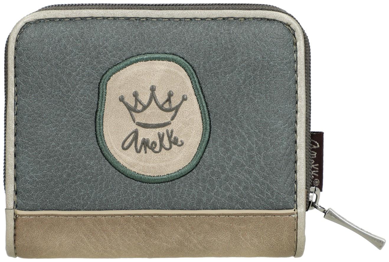 klappbare Geldtasche Anekke beige Glitzersteine Real herbstlich