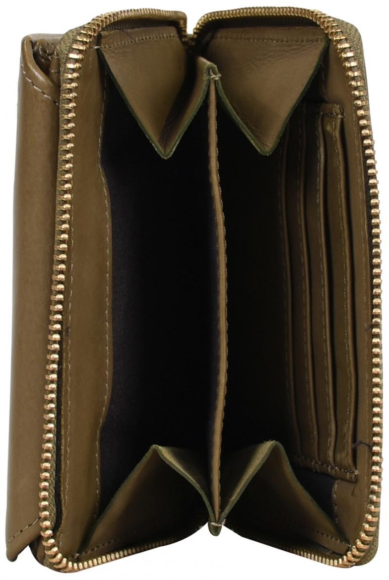 klappbare Geldtasche olivgrün Vintagelook Steinbach Dagrete Maitre