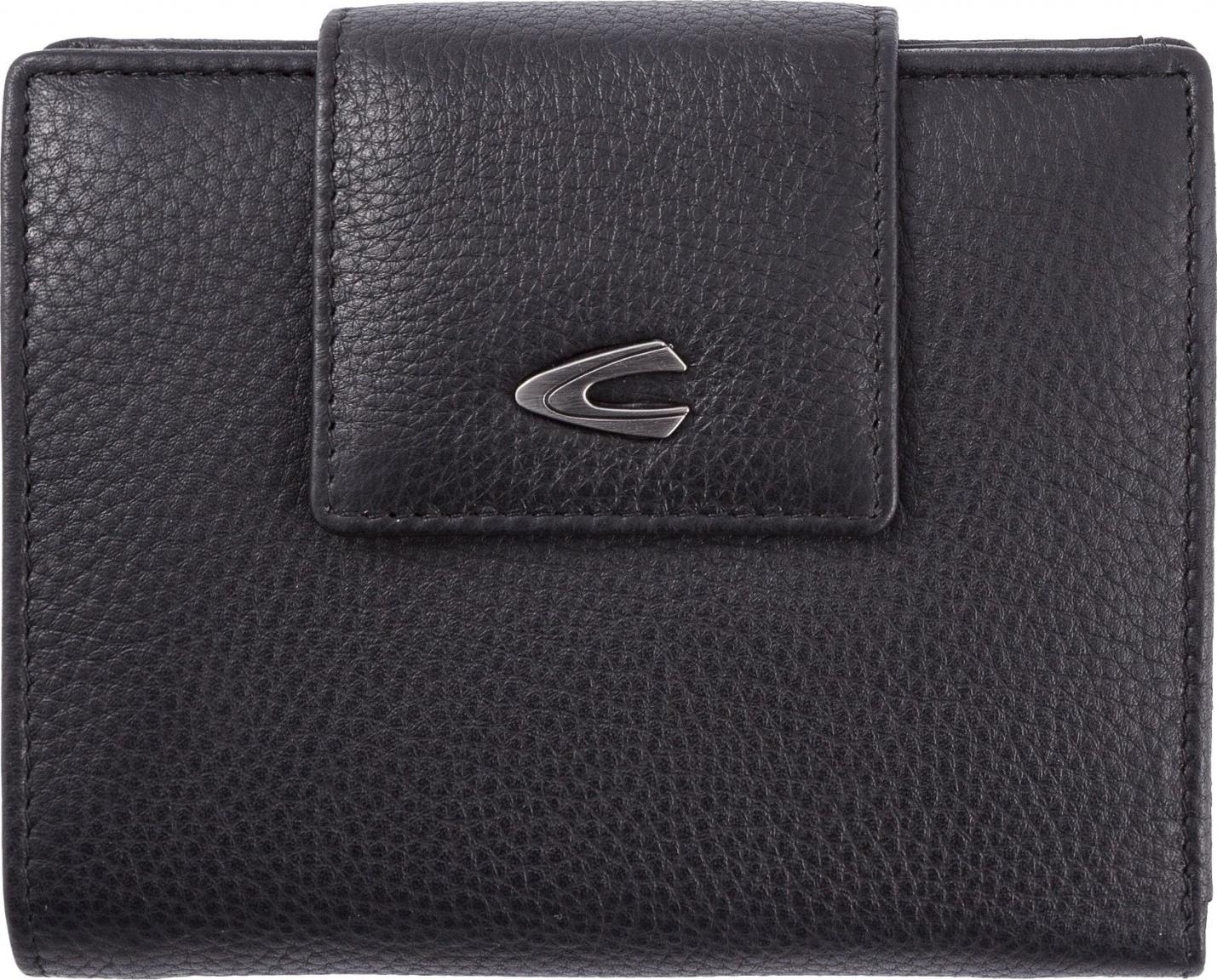 klassische Lederbörse Damen Camel Active Pura Small Flap Wallet Black