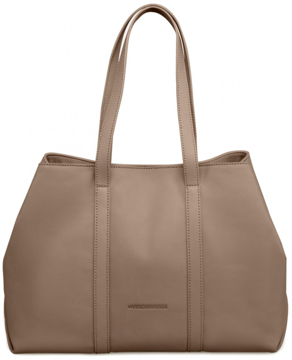 klassische Shoppertasche taupe Lammleder Les Visionnaires Lucile Silky