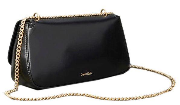klassische Überschlagtasche Calvin Klein Convertible Chain Medium Black