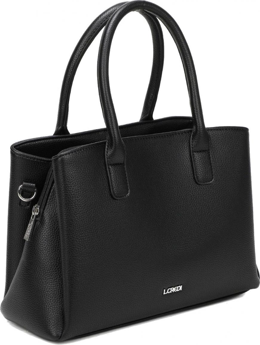 klassische schwarze Henkeltasche L.Credi Polly nachhaltig