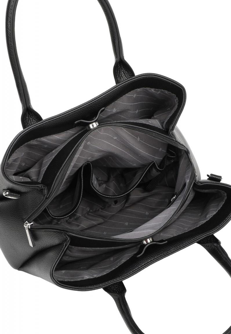 klassische schwarze Henkeltasche L.Credi Polly nachhaltig