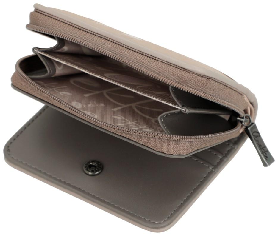 kleine Anekke Geldtasche farbenfroh Muse metallic Olympia stilisiert beige