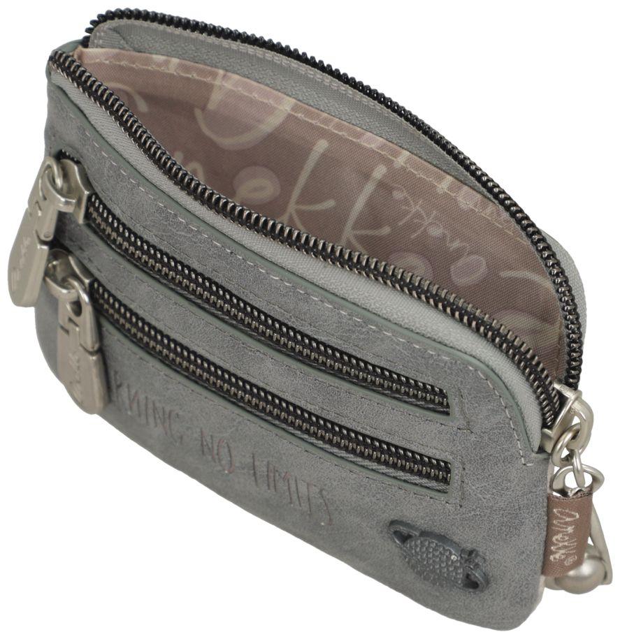 kleine Anekke Minibörse Print beige Sophia bestickt Münzen