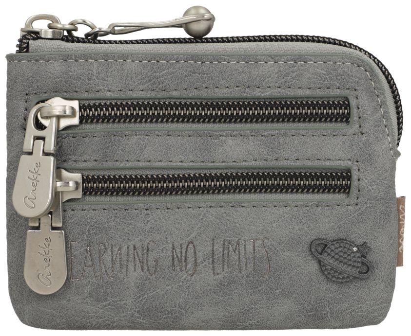 kleine Anekke Minibörse Print beige Sophia bestickt Münzen