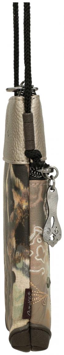 kleine Crossovertasche Anekke Real Stickerei Strass beige Metallic