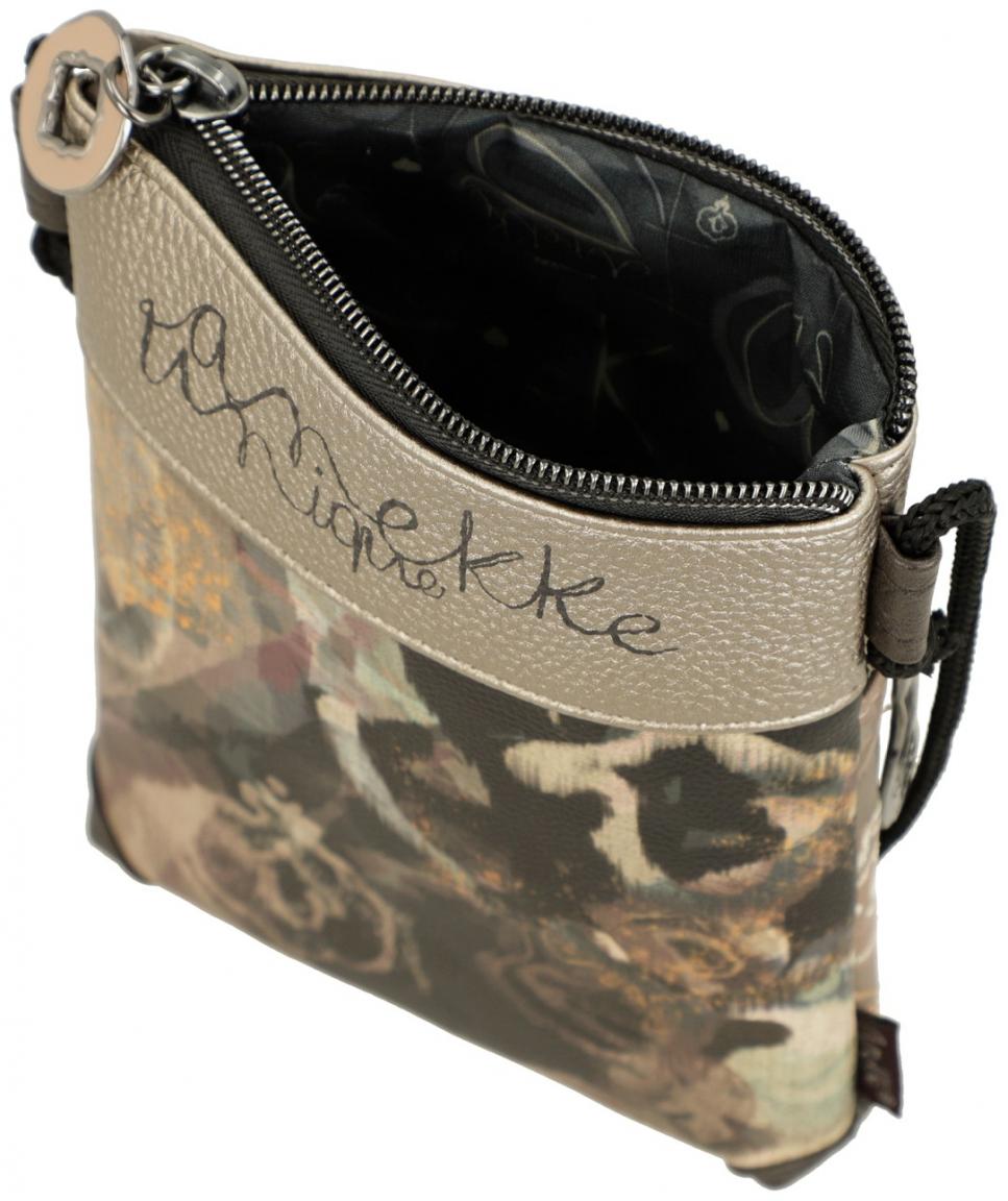 kleine Crossovertasche Anekke Real Stickerei Strass beige Metallic