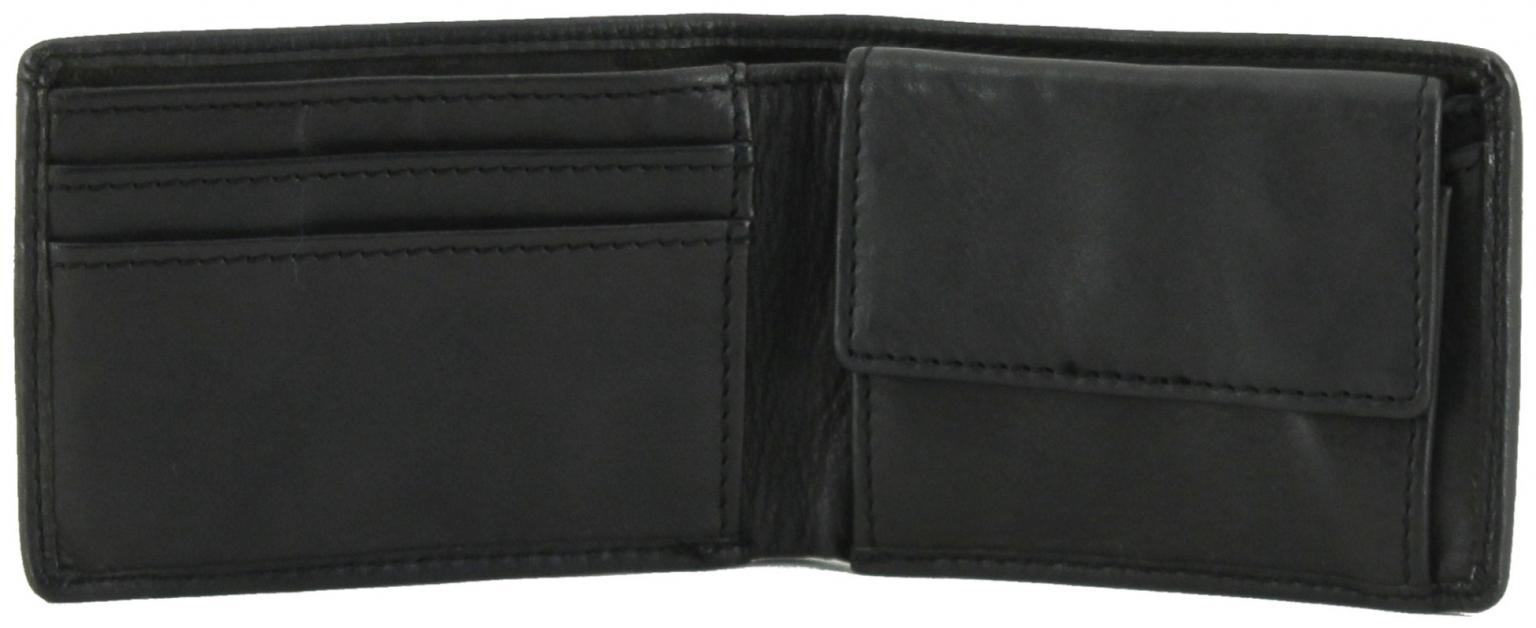 kleine Geldtasche schwarz Leder Vintage Harbour 2nd Thorin Dark Ash