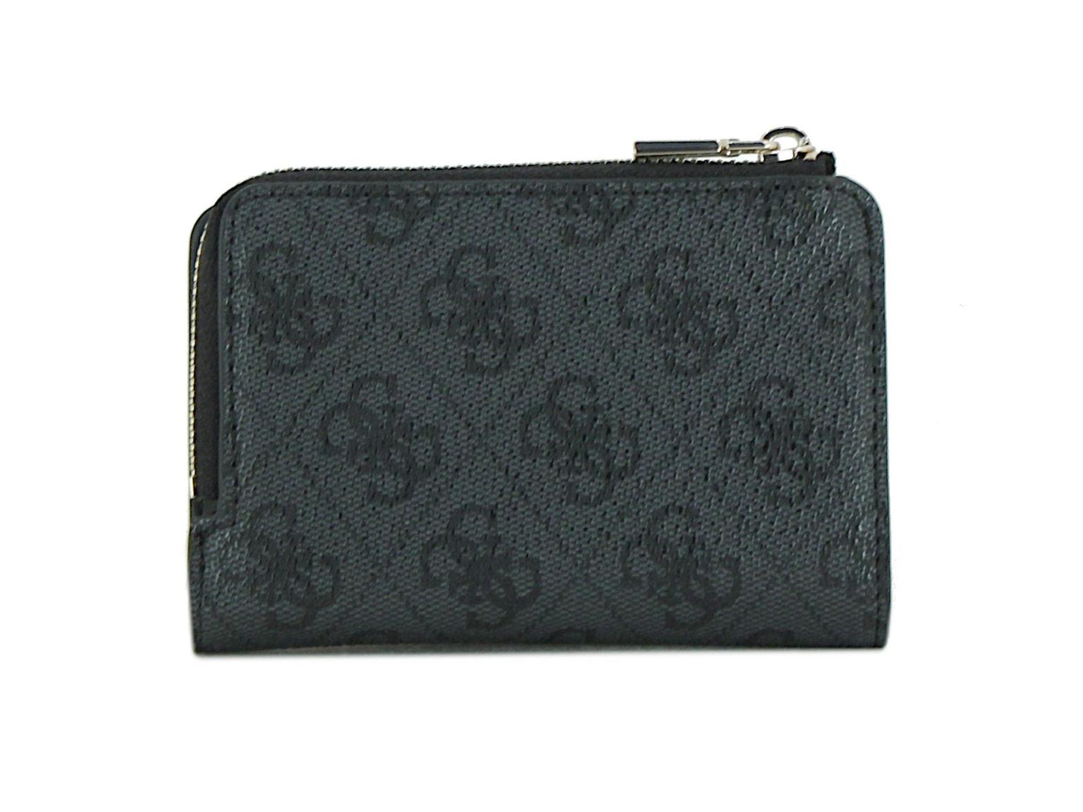 kleine Geldtasche schwarz Saffiano Guess Bolena SLG Black