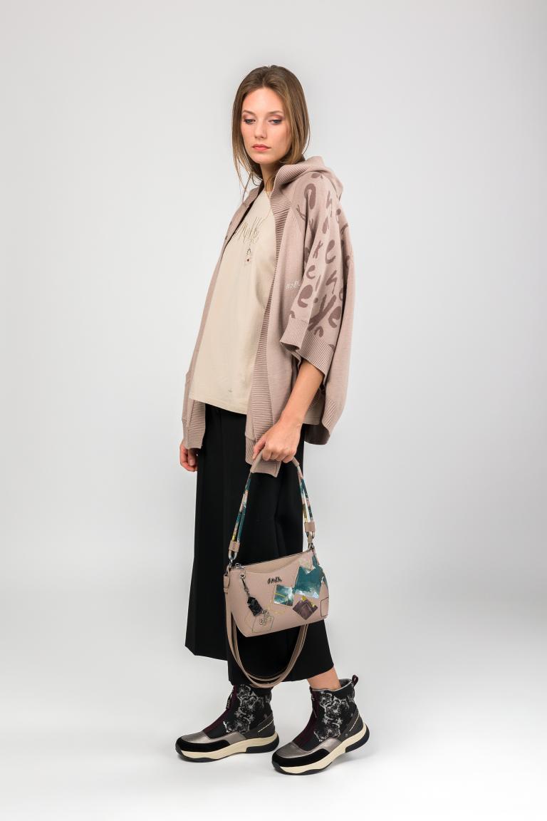 kleine Handtasche Anekke taupe Real Evolution petrol