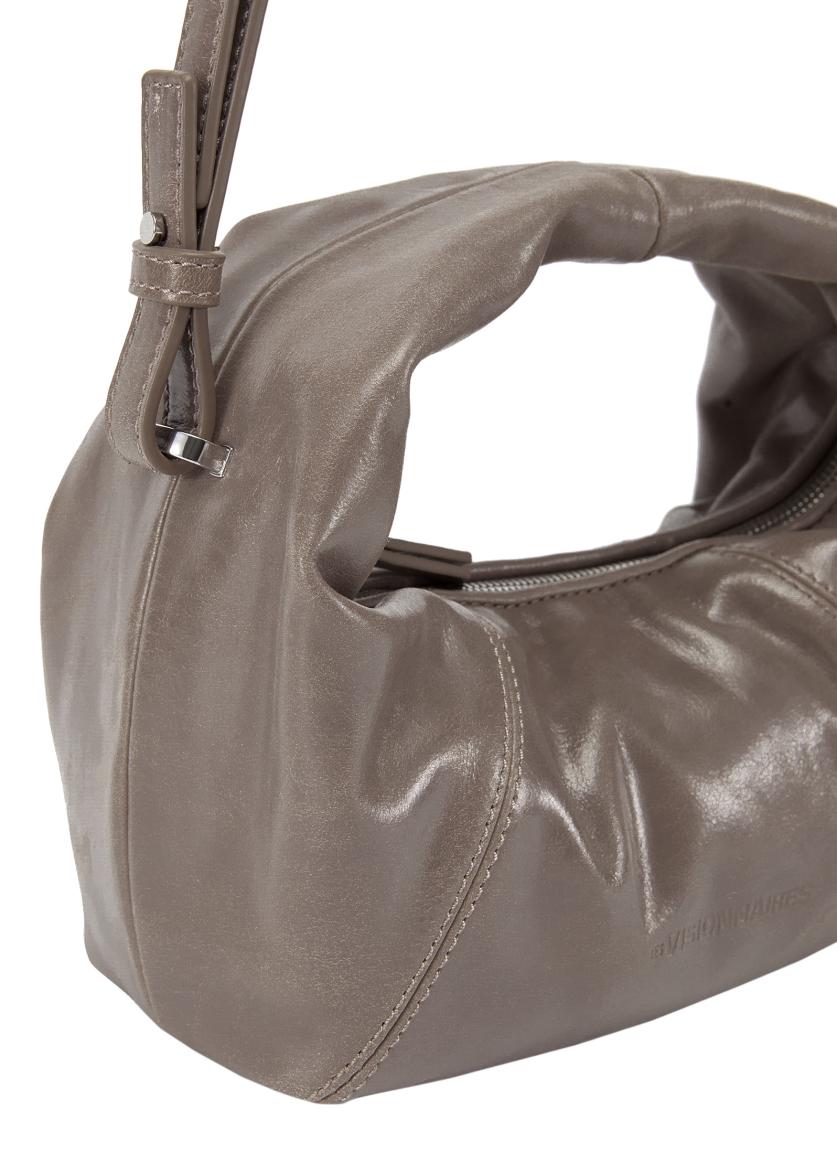 kleine Henkeltasche Greta Mini Les Visionaires Icon Crinkle taupe