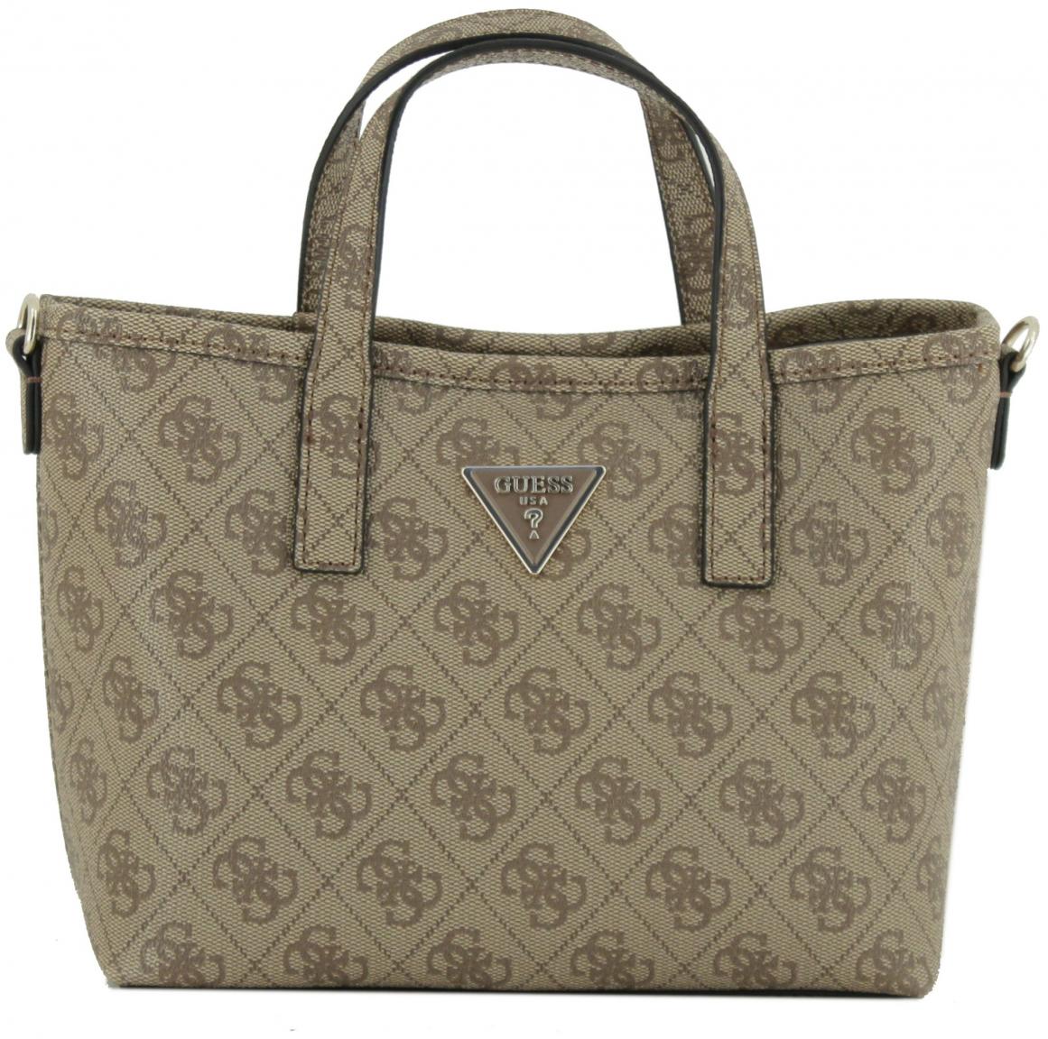 kleine Henkeltasche Guess Latona Mini Tote Set Latte Logo braun 