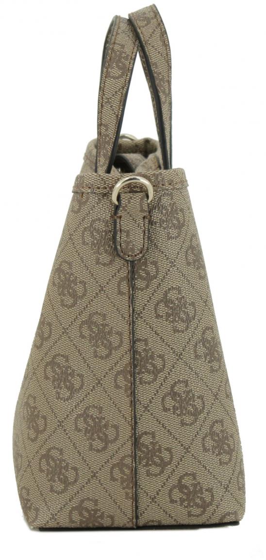 kleine Henkeltasche Guess Latona Mini Tote Set Latte Logo braun 
