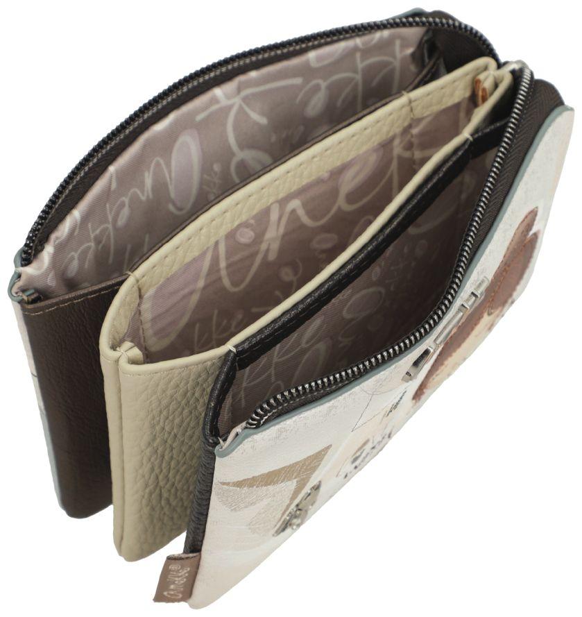 kleine Kosmetiktasche Anekke beige Sophia schimmernd Münzen bunt