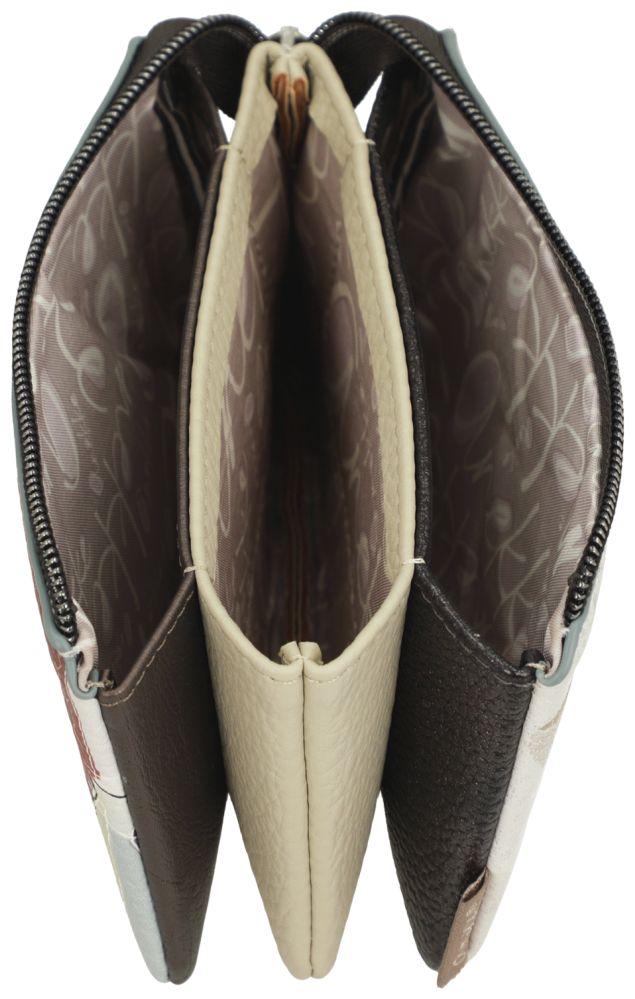 kleine Kosmetiktasche Anekke beige Sophia schimmernd Münzen bunt